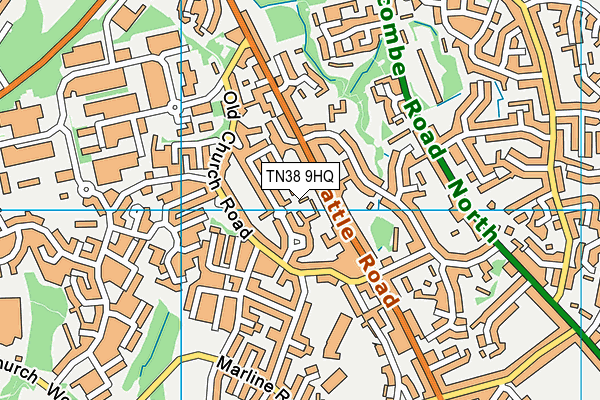 TN38 9HQ map - OS VectorMap District (Ordnance Survey)