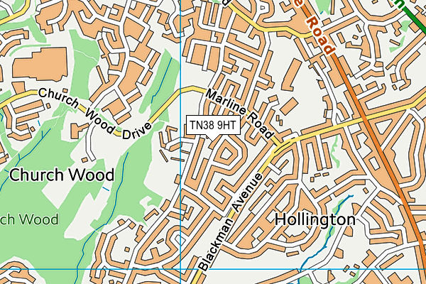 TN38 9HT map - OS VectorMap District (Ordnance Survey)