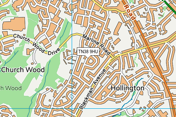 TN38 9HU map - OS VectorMap District (Ordnance Survey)