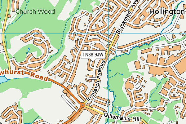 TN38 9JW map - OS VectorMap District (Ordnance Survey)