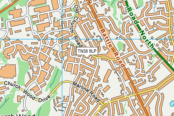 TN38 9LP map - OS VectorMap District (Ordnance Survey)
