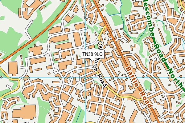 TN38 9LQ map - OS VectorMap District (Ordnance Survey)