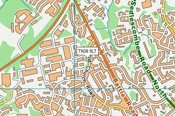 TN38 9LT map - OS VectorMap District (Ordnance Survey)