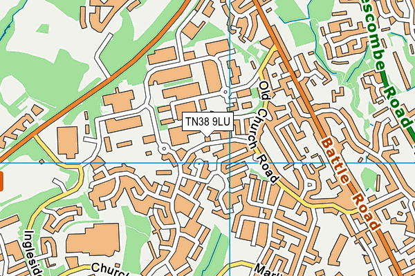 TN38 9LU map - OS VectorMap District (Ordnance Survey)