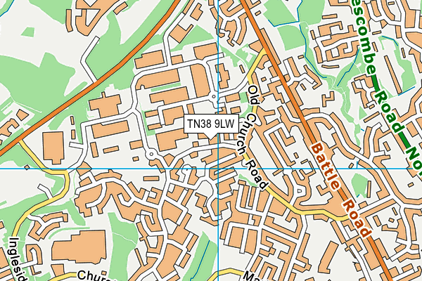 TN38 9LW map - OS VectorMap District (Ordnance Survey)