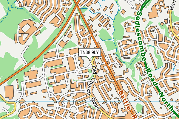TN38 9LY map - OS VectorMap District (Ordnance Survey)