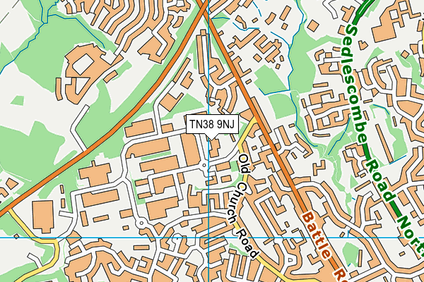 TN38 9NJ map - OS VectorMap District (Ordnance Survey)