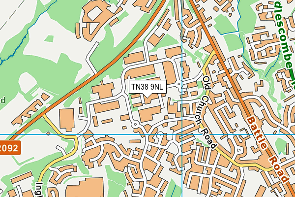 TN38 9NL map - OS VectorMap District (Ordnance Survey)