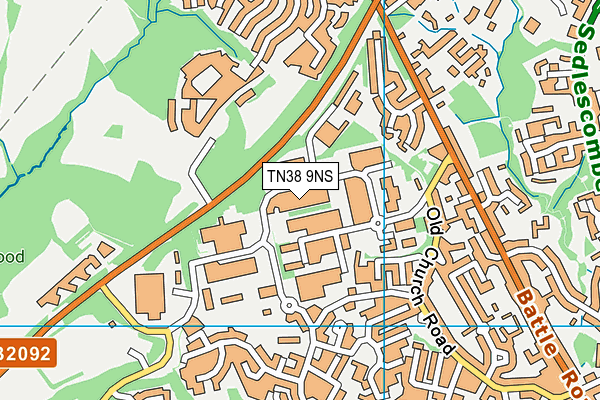 TN38 9NS map - OS VectorMap District (Ordnance Survey)