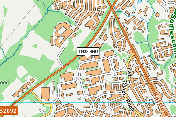 TN38 9NU map - OS VectorMap District (Ordnance Survey)