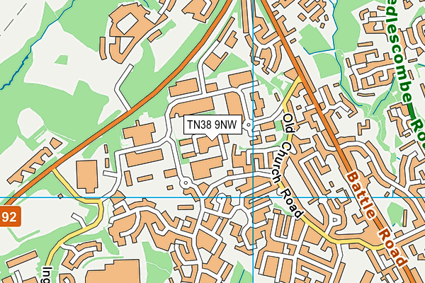TN38 9NW map - OS VectorMap District (Ordnance Survey)