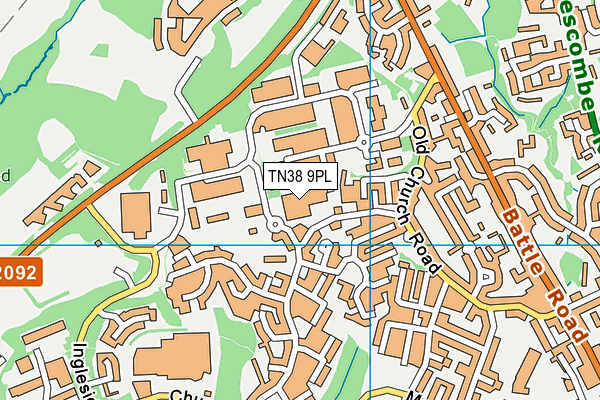 TN38 9PL map - OS VectorMap District (Ordnance Survey)