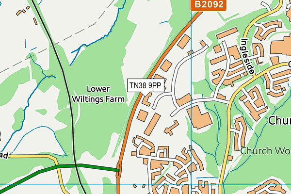 TN38 9PP map - OS VectorMap District (Ordnance Survey)