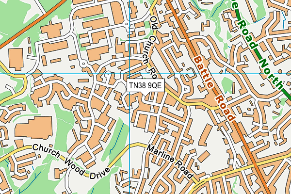 TN38 9QE map - OS VectorMap District (Ordnance Survey)