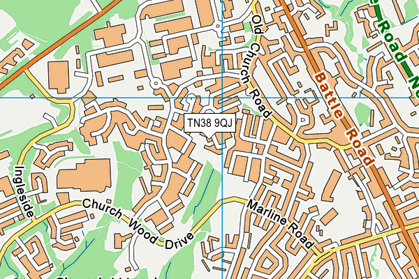 TN38 9QJ map - OS VectorMap District (Ordnance Survey)
