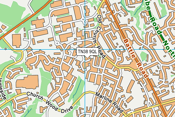 TN38 9QL map - OS VectorMap District (Ordnance Survey)