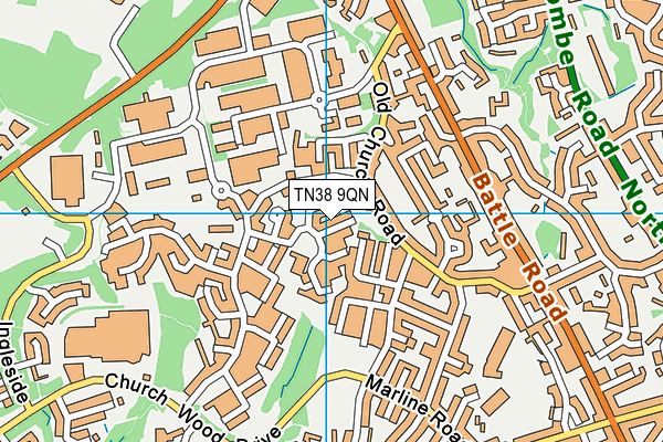 TN38 9QN map - OS VectorMap District (Ordnance Survey)