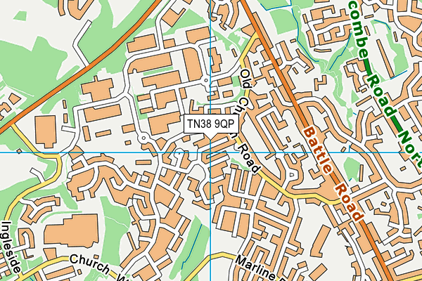 TN38 9QP map - OS VectorMap District (Ordnance Survey)