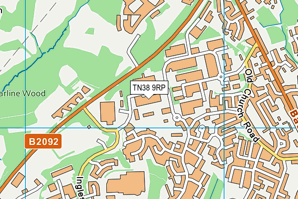 TN38 9RP map - OS VectorMap District (Ordnance Survey)