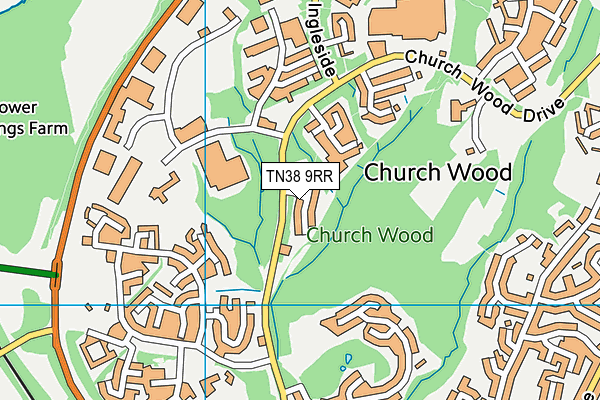 TN38 9RR map - OS VectorMap District (Ordnance Survey)