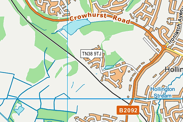 TN38 9TJ map - OS VectorMap District (Ordnance Survey)