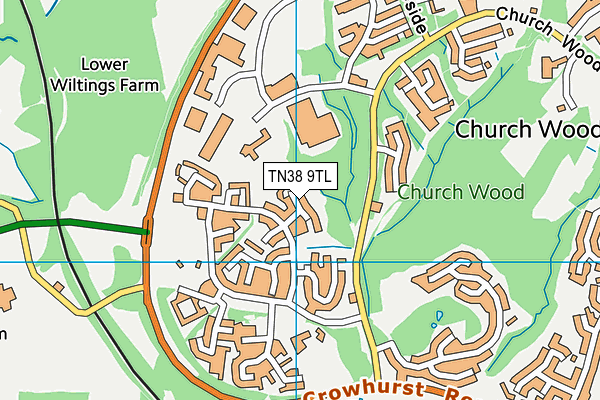 TN38 9TL map - OS VectorMap District (Ordnance Survey)