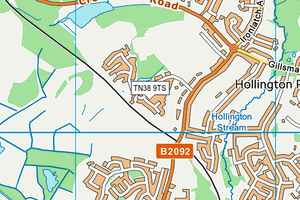 TN38 9TS map - OS VectorMap District (Ordnance Survey)