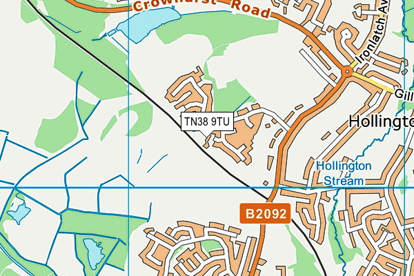 TN38 9TU map - OS VectorMap District (Ordnance Survey)