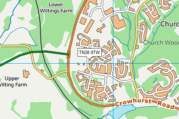 TN38 9TW map - OS VectorMap District (Ordnance Survey)