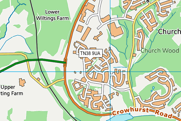 TN38 9UA map - OS VectorMap District (Ordnance Survey)