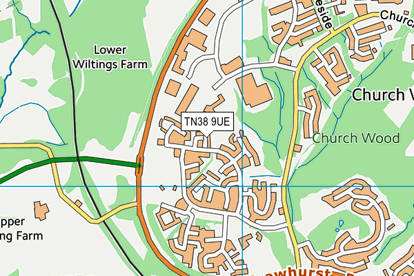 TN38 9UE map - OS VectorMap District (Ordnance Survey)