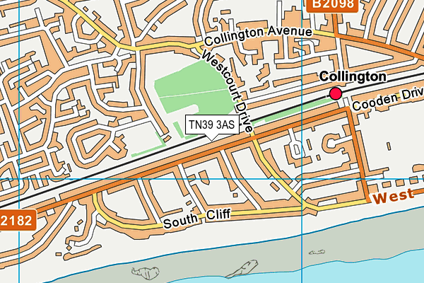 TN39 3AS map - OS VectorMap District (Ordnance Survey)