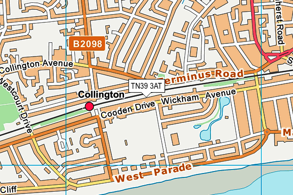TN39 3AT map - OS VectorMap District (Ordnance Survey)