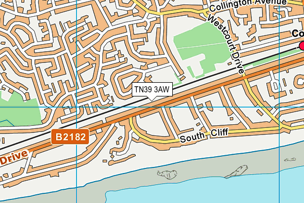 TN39 3AW map - OS VectorMap District (Ordnance Survey)
