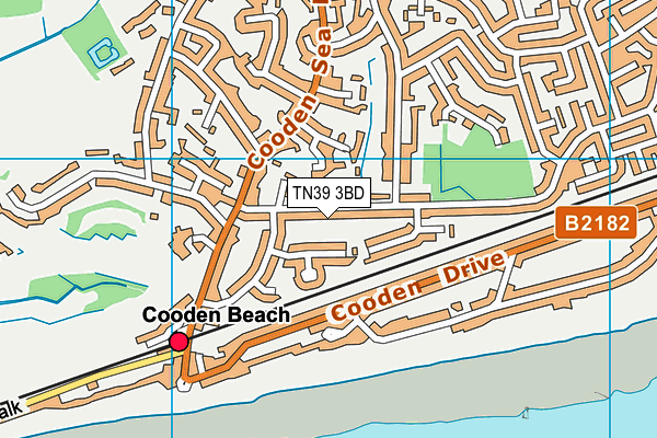 Cooden Beach Sports And Social Club map (TN39 3BD) - OS VectorMap District (Ordnance Survey)