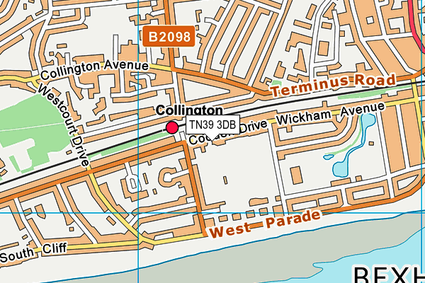 TN39 3DB map - OS VectorMap District (Ordnance Survey)