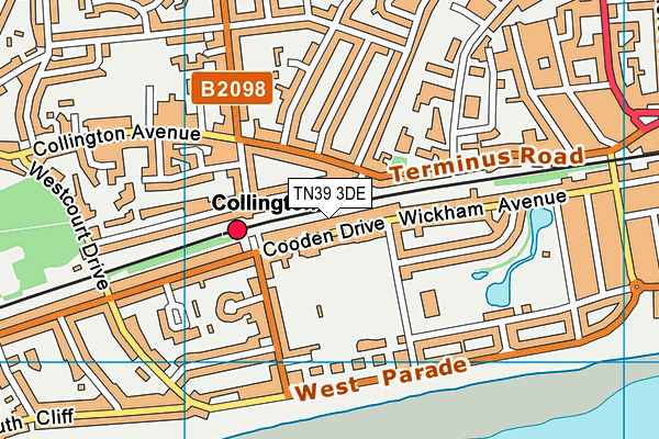 TN39 3DE map - OS VectorMap District (Ordnance Survey)