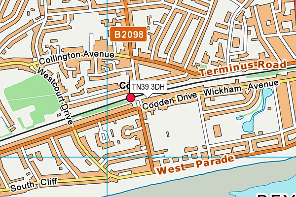 TN39 3DH map - OS VectorMap District (Ordnance Survey)