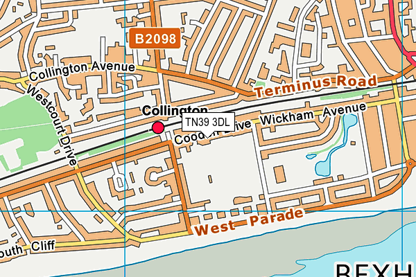 TN39 3DL map - OS VectorMap District (Ordnance Survey)