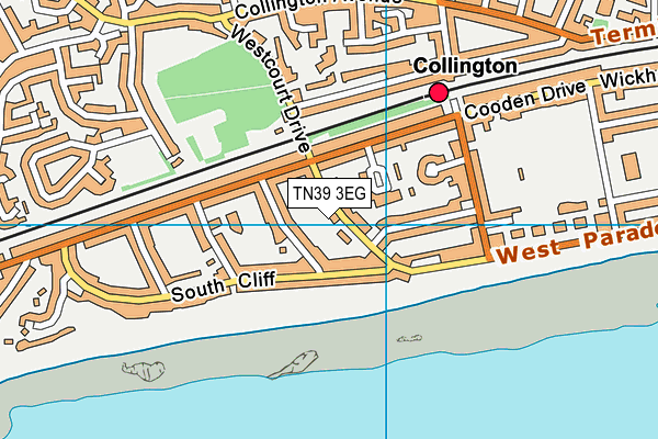 TN39 3EG map - OS VectorMap District (Ordnance Survey)