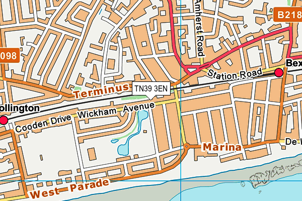 TN39 3EN map - OS VectorMap District (Ordnance Survey)
