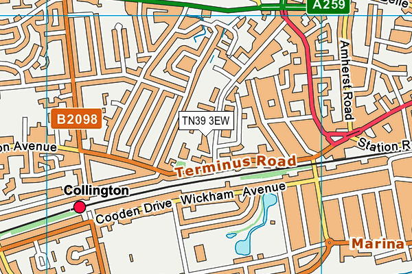 TN39 3EW map - OS VectorMap District (Ordnance Survey)
