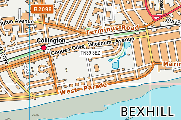 TN39 3EZ map - OS VectorMap District (Ordnance Survey)