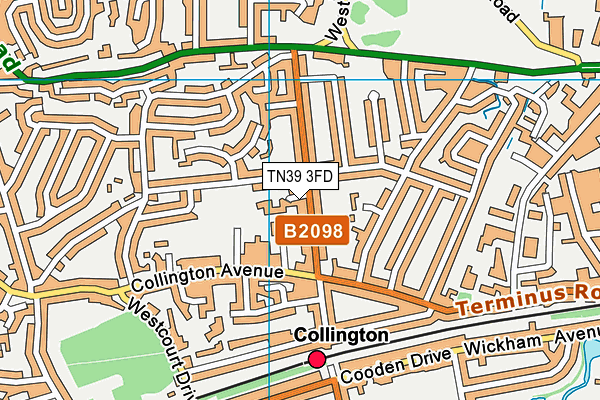TN39 3FD map - OS VectorMap District (Ordnance Survey)
