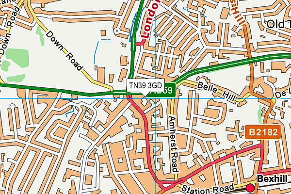 TN39 3GD map - OS VectorMap District (Ordnance Survey)