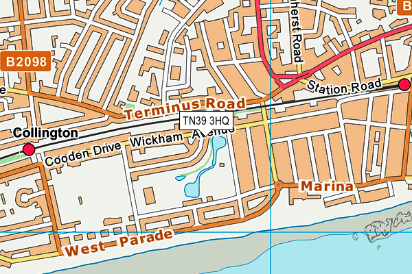 TN39 3HQ map - OS VectorMap District (Ordnance Survey)