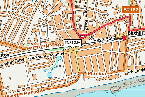 TN39 3JA map - OS VectorMap District (Ordnance Survey)