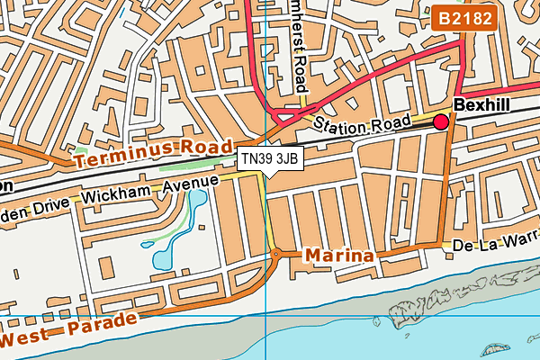 TN39 3JB map - OS VectorMap District (Ordnance Survey)