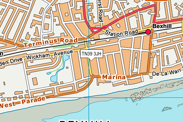TN39 3JH map - OS VectorMap District (Ordnance Survey)