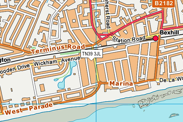 TN39 3JL map - OS VectorMap District (Ordnance Survey)